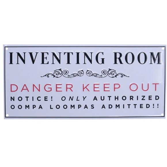 Willy Wonka and the Chocolate Factory Inventing Room Tin Sign Official Display - Picture 5 of 5